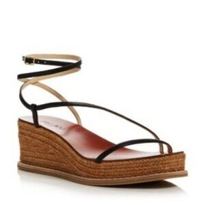 Jimmy Choo Drive 60 Nap Espadrille Platform Sandals Black 39.5 NWT